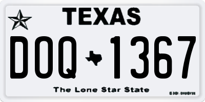 TX license plate DOQ1367
