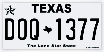 TX license plate DOQ1377