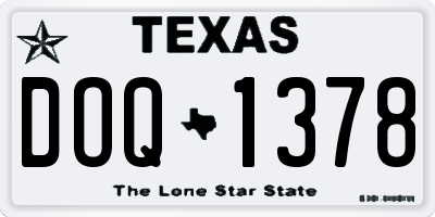 TX license plate DOQ1378