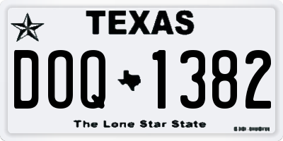 TX license plate DOQ1382