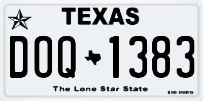 TX license plate DOQ1383