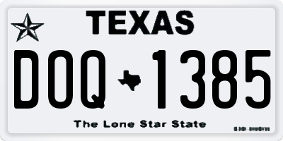 TX license plate DOQ1385