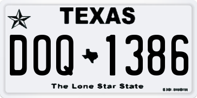 TX license plate DOQ1386