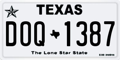 TX license plate DOQ1387