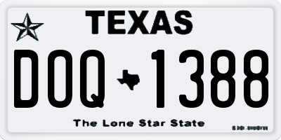 TX license plate DOQ1388