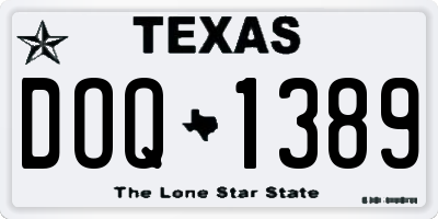 TX license plate DOQ1389
