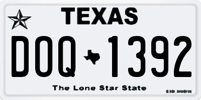 TX license plate DOQ1392