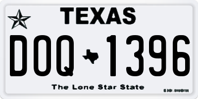 TX license plate DOQ1396