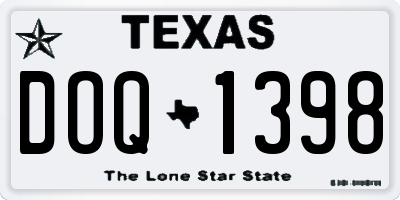 TX license plate DOQ1398