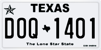 TX license plate DOQ1401