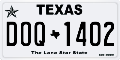 TX license plate DOQ1402