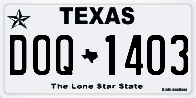 TX license plate DOQ1403