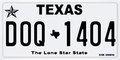 TX license plate DOQ1404