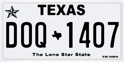 TX license plate DOQ1407