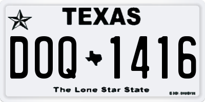 TX license plate DOQ1416