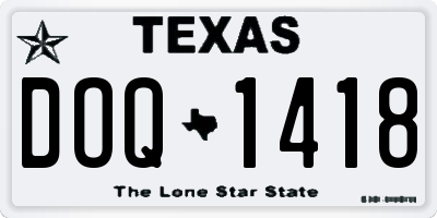 TX license plate DOQ1418
