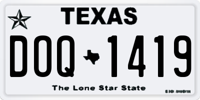TX license plate DOQ1419