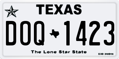 TX license plate DOQ1423