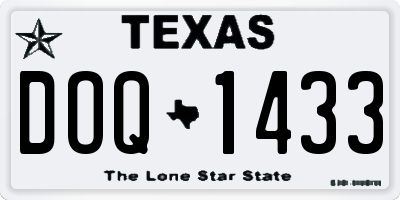 TX license plate DOQ1433