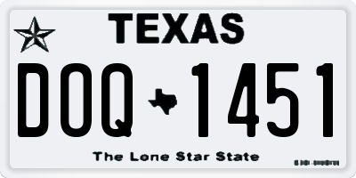 TX license plate DOQ1451