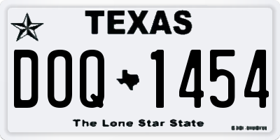 TX license plate DOQ1454