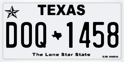 TX license plate DOQ1458