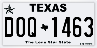 TX license plate DOQ1463