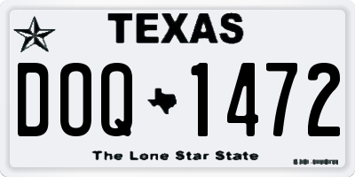 TX license plate DOQ1472