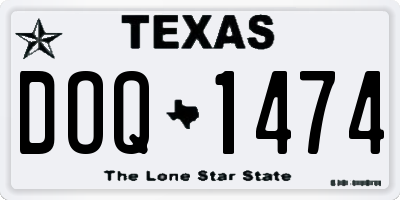 TX license plate DOQ1474