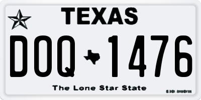 TX license plate DOQ1476
