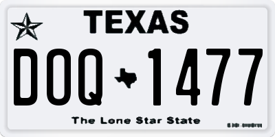 TX license plate DOQ1477