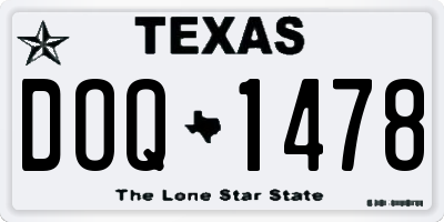 TX license plate DOQ1478