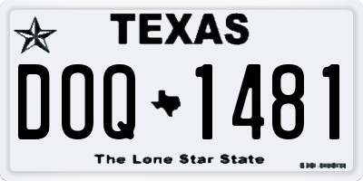 TX license plate DOQ1481