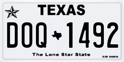 TX license plate DOQ1492