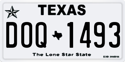 TX license plate DOQ1493