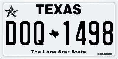 TX license plate DOQ1498