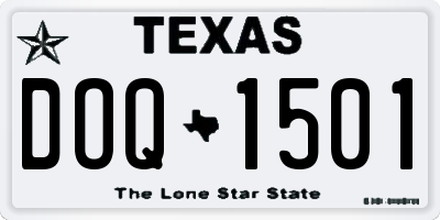 TX license plate DOQ1501