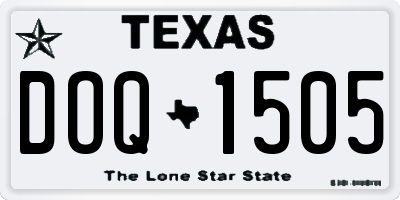 TX license plate DOQ1505
