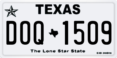 TX license plate DOQ1509
