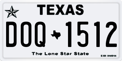 TX license plate DOQ1512