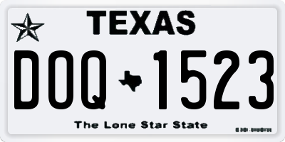 TX license plate DOQ1523