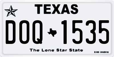 TX license plate DOQ1535