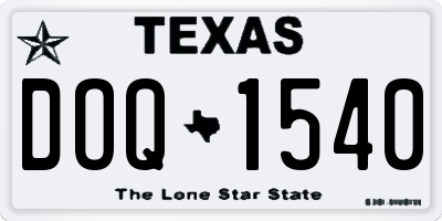 TX license plate DOQ1540