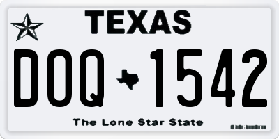 TX license plate DOQ1542