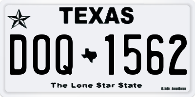 TX license plate DOQ1562