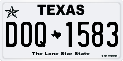 TX license plate DOQ1583