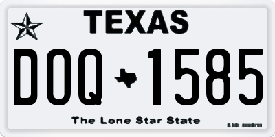 TX license plate DOQ1585