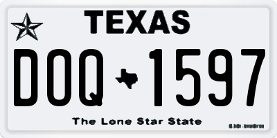 TX license plate DOQ1597