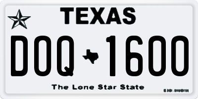 TX license plate DOQ1600