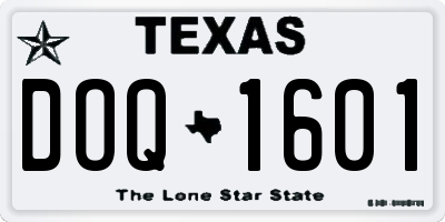 TX license plate DOQ1601